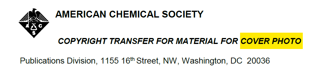 ACS copyright transfer form journal cover