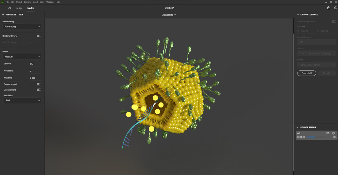 3D cell illustration rendering