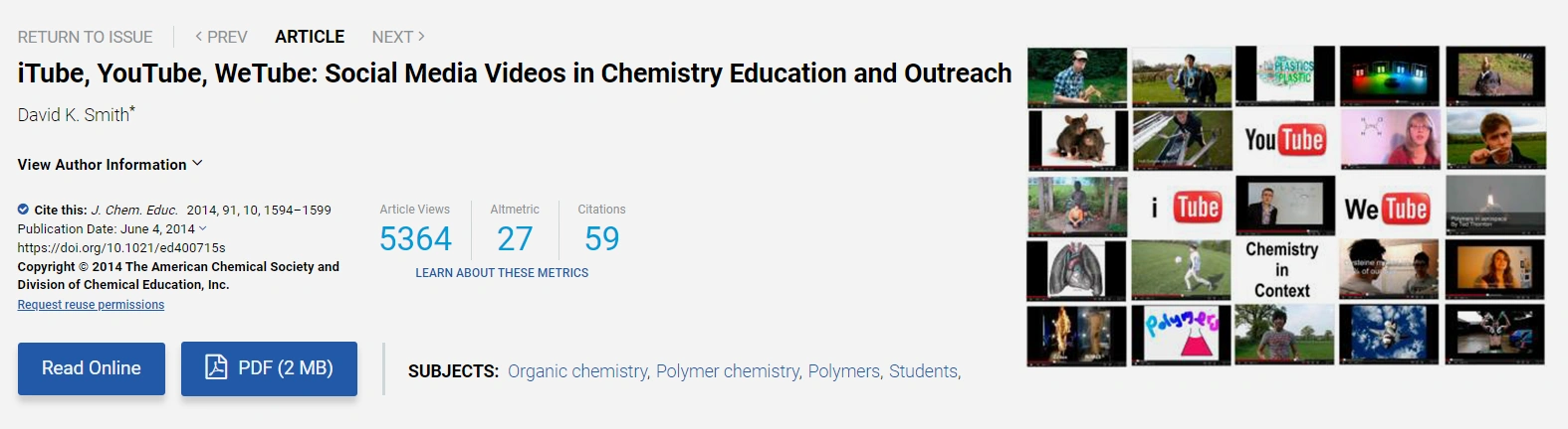 The application of social media in chemistry education