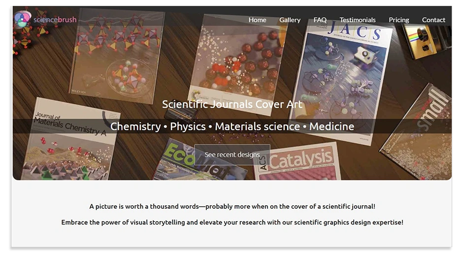 Science Brush studios for journal covers