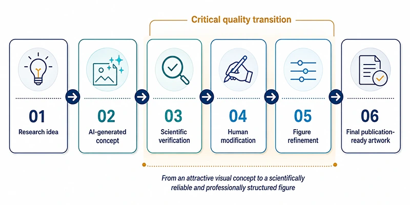 Modifying AI Scientific Figures steps and process Human Refinement